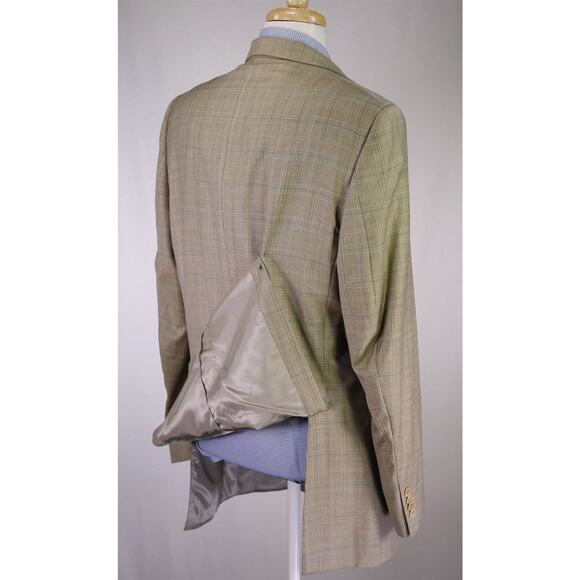 Daniel Cremieux Loro Piana Brown Checkered Wool Sportcoat Blazer Jacket 42L - Picture 7 of 10